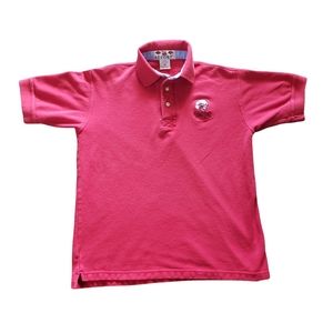 Nebraska Huskers Polo Shirt NCAA Football Helmet Design Boa Tee Vintage Medium